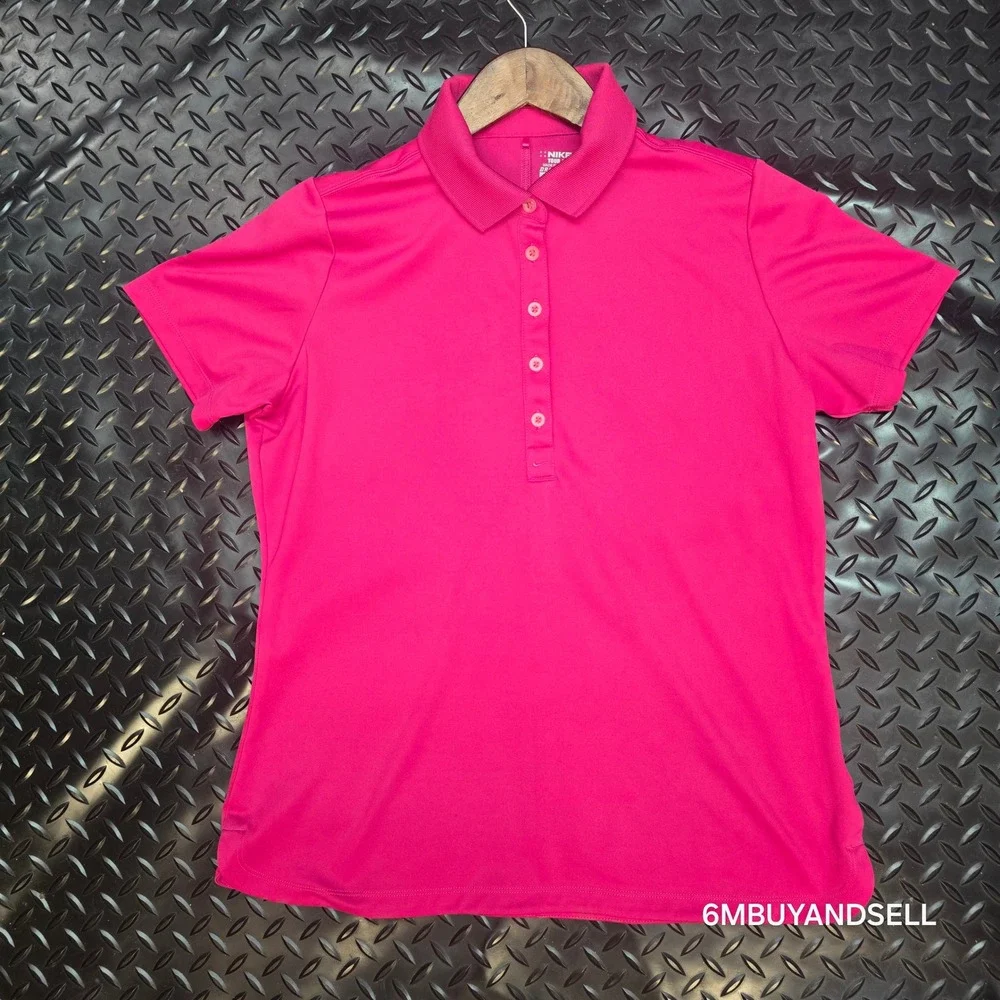 Nike Golf Tour Performance Dri-FIT Pink Polo Shirt Womens Large 508285-646